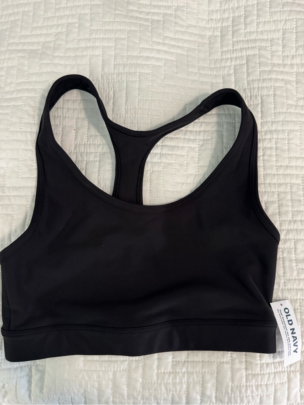 Old Navy Black Racerback Sports Bra with Wide Support Band